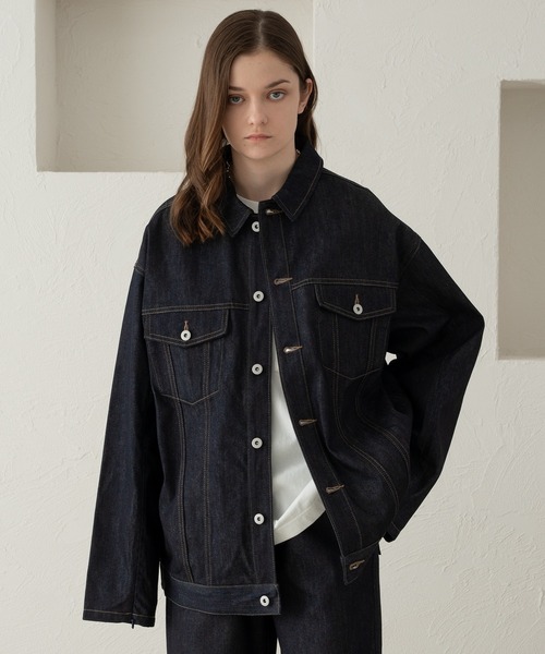 SELLE GLANT(セレグランテ)の「RIGIT DENIM ARM SLIT JACKETKET/リジットデニムアームスリットジャケット(デニムジャケット・メンズ・ブラック/インディゴブルー・MEDIUM/LARGE/SMALL)」の20枚目の写真