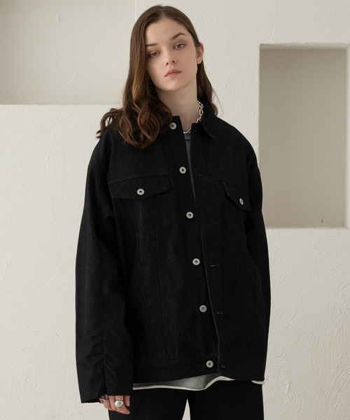 SELLE GLANT(セレグランテ)の「RIGIT DENIM ARM SLIT JACKETKET/リジットデニムアームスリットジャケット(デニムジャケット・メンズ・ブラック/インディゴブルー・MEDIUM/LARGE/SMALL)」の4枚目の写真