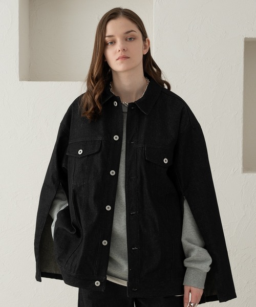 SELLE GLANT(セレグランテ)の「RIGIT DENIM ARM SLIT JACKETKET/リジットデニムアームスリットジャケット(デニムジャケット・メンズ・ブラック/インディゴブルー・MEDIUM/LARGE/SMALL)」の7枚目の写真