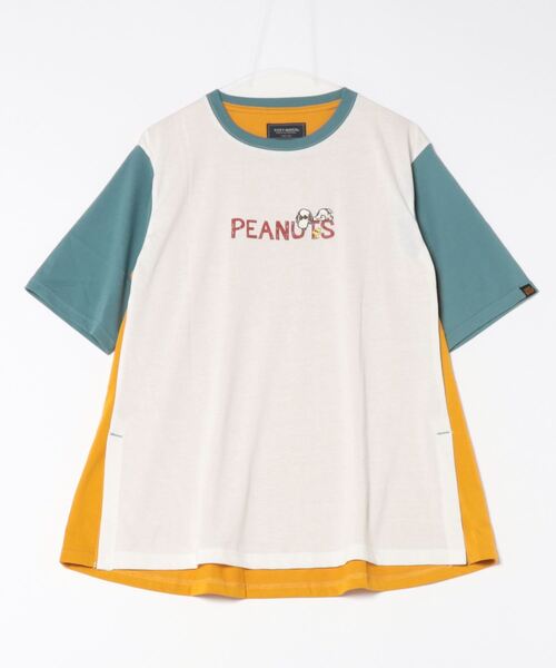 KRIFF MAYER Lady's Collection(クリフメイヤーレディースコレクション)の「スヌーピー半袖チュニック(サーフ)(Tシャツ/カットソー・レディース・イエロー/ブルー/オフホワイト/チャコール/カラフル・LARGE/MEDIUM)」の5枚目の写真