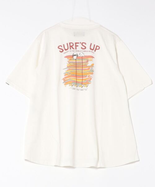 KRIFF MAYER Lady's Collection(クリフメイヤーレディースコレクション)の「スヌーピー半袖チュニック(サーフ)(Tシャツ/カットソー・レディース・イエロー/ブルー/オフホワイト/チャコール/カラフル・LARGE/MEDIUM)」の6枚目の写真