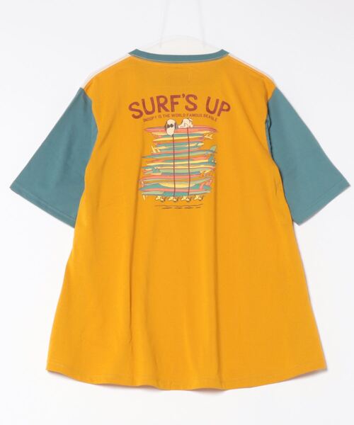 KRIFF MAYER Lady's Collection(クリフメイヤーレディースコレクション)の「スヌーピー半袖チュニック(サーフ)(Tシャツ/カットソー・レディース・イエロー/ブルー/オフホワイト/チャコール/カラフル・LARGE/MEDIUM)」の7枚目の写真