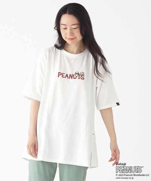 KRIFF MAYER Lady's Collection(クリフメイヤーレディースコレクション)の「スヌーピー半袖チュニック(サーフ)(Tシャツ/カットソー・レディース・イエロー/ブルー/オフホワイト/チャコール/カラフル・LARGE/MEDIUM)」の13枚目の写真