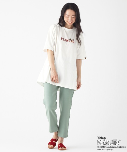 KRIFF MAYER Lady's Collection(クリフメイヤーレディースコレクション)の「スヌーピー半袖チュニック(サーフ)(Tシャツ/カットソー・レディース・イエロー/ブルー/オフホワイト/チャコール/カラフル・LARGE/MEDIUM)」の14枚目の写真
