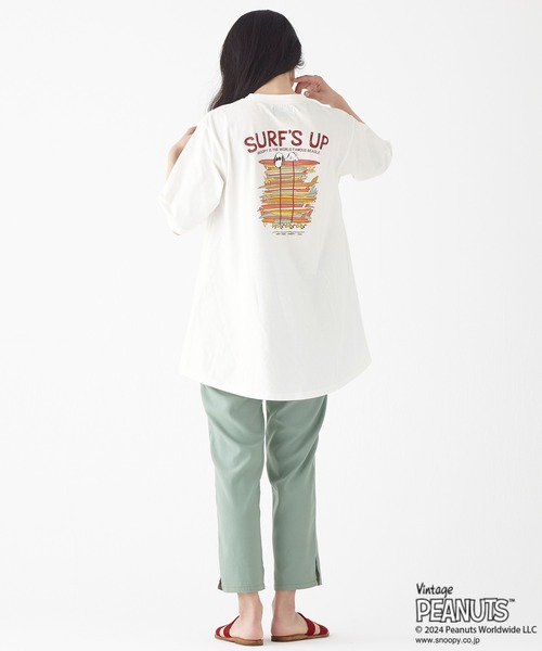 KRIFF MAYER Lady's Collection(クリフメイヤーレディースコレクション)の「スヌーピー半袖チュニック(サーフ)(Tシャツ/カットソー・レディース・イエロー/ブルー/オフホワイト/チャコール/カラフル・LARGE/MEDIUM)」の16枚目の写真