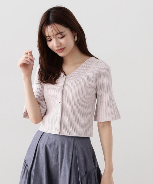 PROPORTION BODY DRESSING（プロポーションボディドレッシング）の「フレアスリーブショートニット / 1214170308（ニット/セーター・レディース・グレー/ブラック/パープル・FREE）」の7枚目の写真