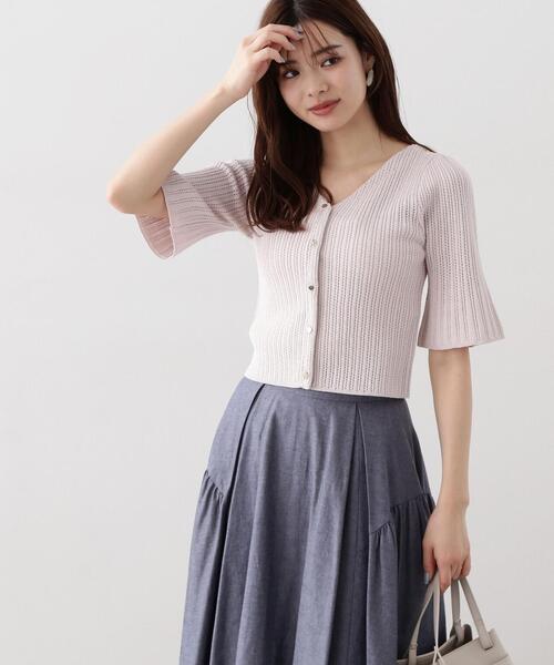 PROPORTION BODY DRESSING（プロポーションボディドレッシング）の「フレアスリーブショートニット / 1214170308（ニット/セーター・レディース・グレー/ブラック/パープル・FREE）」の9枚目の写真