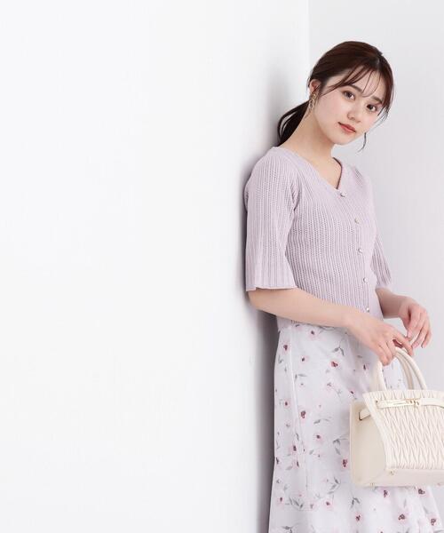 PROPORTION BODY DRESSING（プロポーションボディドレッシング）の「フレアスリーブショートニット / 1214170308（ニット/セーター・レディース・グレー/ブラック/パープル・FREE）」の3枚目の写真