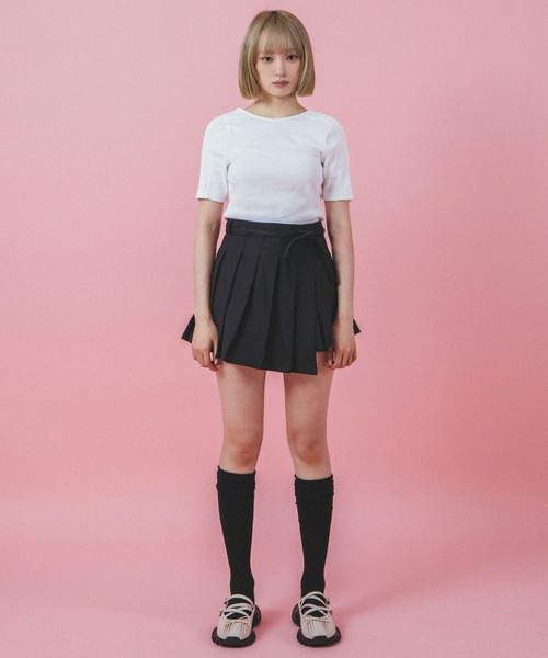 mimi toujours(ミミトゥジュール)の「バック オープン リブ トップス mimi toujours×nono(Tシャツ/カットソー・レディース・モカ/グレイッシュベージュ/ホワイト・M)」の12枚目の写真