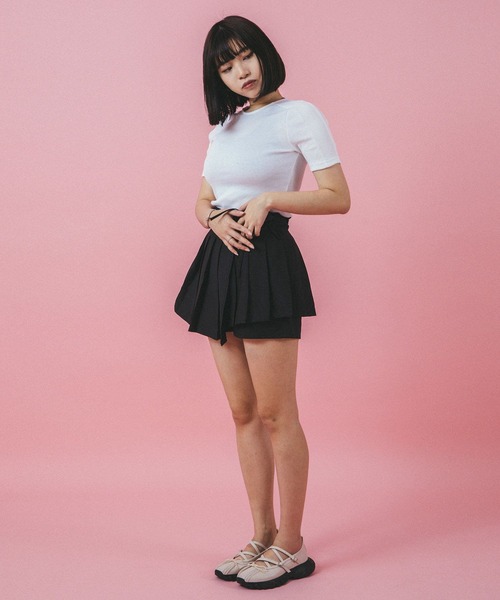 mimi toujours(ミミトゥジュール)の「バック オープン リブ トップス mimi toujours×nono(Tシャツ/カットソー・レディース・モカ/グレイッシュベージュ/ホワイト・M)」の14枚目の写真