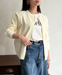 Chez toi | 軽量ニットアイレットジップカーディガン(カーディガン/ボレロ)