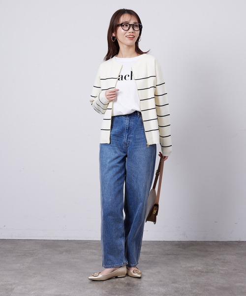 Chez toi（シェトワ）の「軽量ニットアイレットジップカーディガン（カーディガン/ボレロ・レディース・アイボリー/オフホワイト/ブラック/ブルー・FREE）」の16枚目の写真