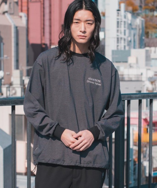 ADAM PATEK(アダムパテック)の「【ADAMPATEK/アダムパテック】thin stripes long sleeve/ボーダーロングスリーブTシャツ(Tシャツ/カットソー・メンズ・グレー系その他2/ブラック系その他/ブルー系その他・2/1)」の2枚目の写真