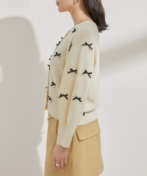 VIS(ビス)の「リネンタッチリボンカーディガン(カーディガン/ボレロ・レディース・キナリ/グレー/ピンク・FREE)」の19枚目の写真