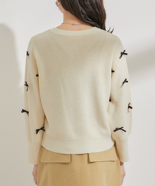 VIS(ビス)の「リネンタッチリボンカーディガン(カーディガン/ボレロ・レディース・キナリ/グレー/ピンク・FREE)」の20枚目の写真