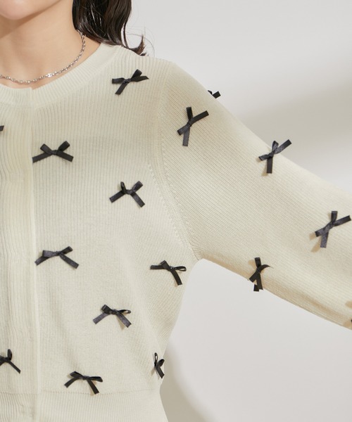 VIS(ビス)の「リネンタッチリボンカーディガン(カーディガン/ボレロ・レディース・キナリ/グレー/ピンク・FREE)」の22枚目の写真