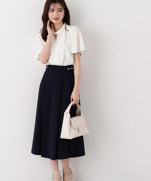 PROPORTION BODY DRESSING(プロポーションボディドレッシング)の「ダブルビットタックスカート / 1214120410(スカート・レディース・イエロー/ネイビー/グレー・X-SMALL/SMALL/MEDIUM)」の3枚目の写真