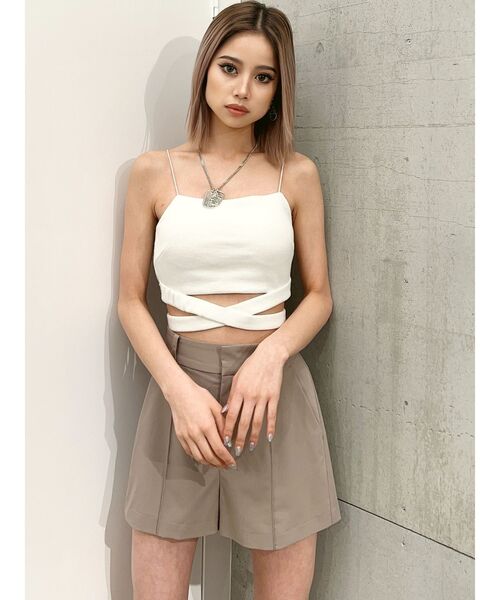 GYDA（ジェイダ）の「ウエストクロスビスチェ（キャミソール・レディース・オフホワイト/ブラック・FREE）」の12枚目の写真