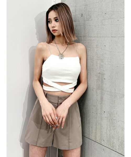 GYDA（ジェイダ）の「ウエストクロスビスチェ（キャミソール・レディース・オフホワイト/ブラック・FREE）」の13枚目の写真