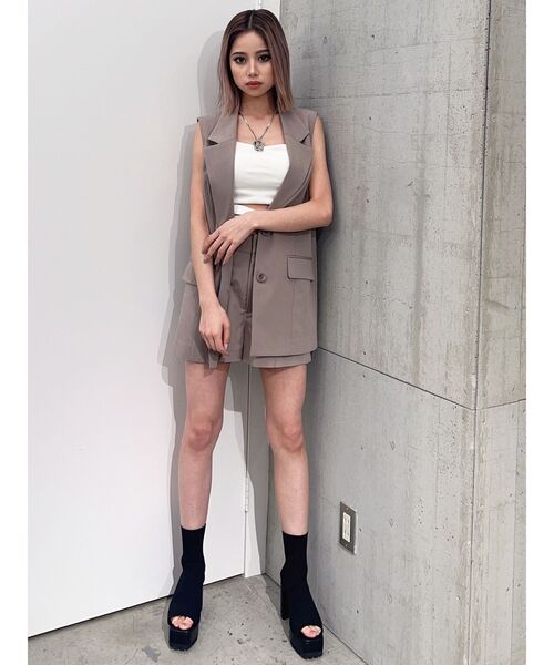 GYDA（ジェイダ）の「ウエストクロスビスチェ（キャミソール・レディース・オフホワイト/ブラック・FREE）」の22枚目の写真