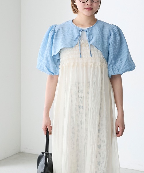 forksy.】シアーボーダーボリュームスリーブボレロ forksy.│MONO-MART