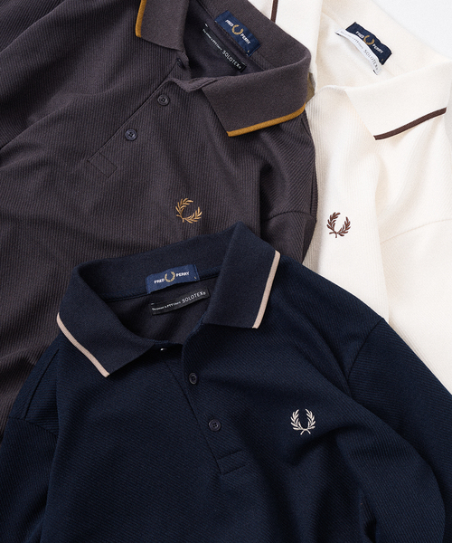 FRED PERRY ポロシャツ SOLOTEX ネイビー エディフィス別注 S 別注FREDPERRY】ニットライクなSOLOTEX（R）仕込みの快適