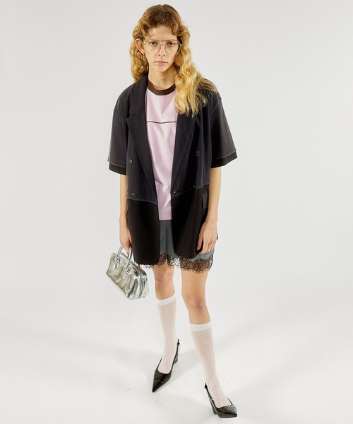 MAISON SPECIAL（メゾンスペシャル）の「Bicolor Line T-shirt/バイカラーラインTEE【MAISON SPECIAL/メゾンスペシャル】（Tシャツ/カットソー・レディース・ブルー/ホワイト/ピンク/グリーン/レッド/ブラック・FREE）」の10枚目の写真