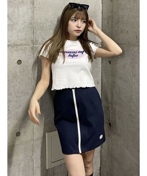 MURUA（ムルーア）の「フロントジップミニスカート（スカート・レディース・ネイビー/ホワイト・2/1）」の21枚目の写真