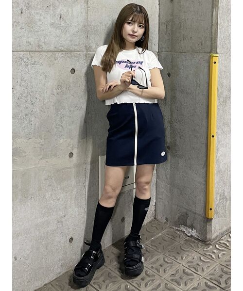 MURUA（ムルーア）の「フロントジップミニスカート（スカート・レディース・ネイビー/ホワイト・2/1）」の19枚目の写真