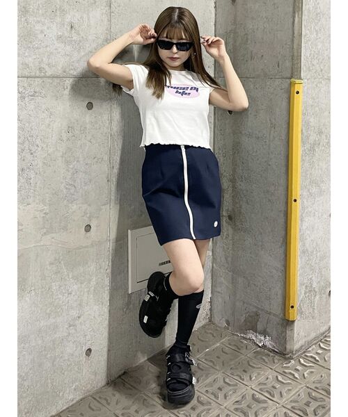 MURUA（ムルーア）の「フロントジップミニスカート（スカート・レディース・ネイビー/ホワイト・2/1）」の18枚目の写真