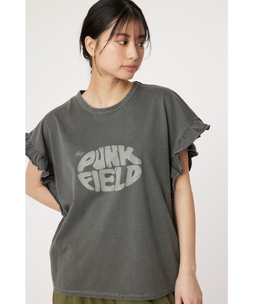 RODEO CROWNS WIDE BOWL(ロデオクラウンズワイドボウル)の「Vintage Flyerフリル Tシャツ(Tシャツ/カットソー・レディース・ネイビー/チャコールグレー/オフホワイト/ライトピンク・FREE)」の2枚目の写真
