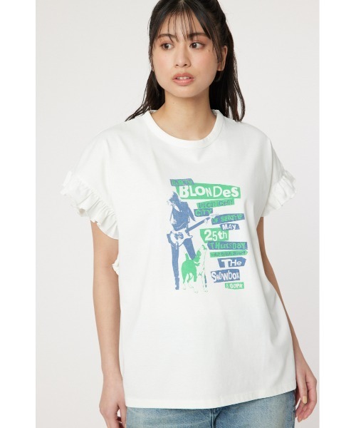 RODEO CROWNS WIDE BOWL(ロデオクラウンズワイドボウル)の「Vintage Flyerフリル Tシャツ(Tシャツ/カットソー・レディース・ネイビー/チャコールグレー/オフホワイト/ライトピンク・FREE)」の12枚目の写真