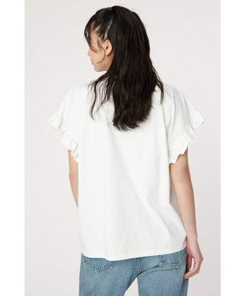 RODEO CROWNS WIDE BOWL(ロデオクラウンズワイドボウル)の「Vintage Flyerフリル Tシャツ(Tシャツ/カットソー・レディース・ネイビー/チャコールグレー/オフホワイト/ライトピンク・FREE)」の14枚目の写真