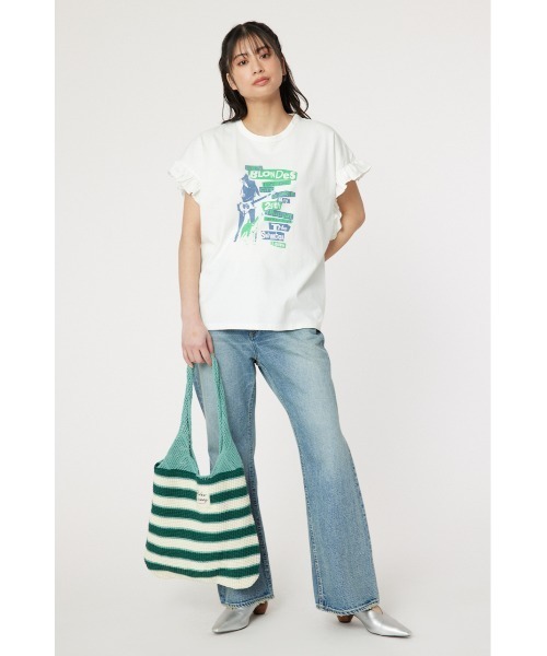 RODEO CROWNS WIDE BOWL(ロデオクラウンズワイドボウル)の「Vintage Flyerフリル Tシャツ(Tシャツ/カットソー・レディース・ネイビー/チャコールグレー/オフホワイト/ライトピンク・FREE)」の15枚目の写真