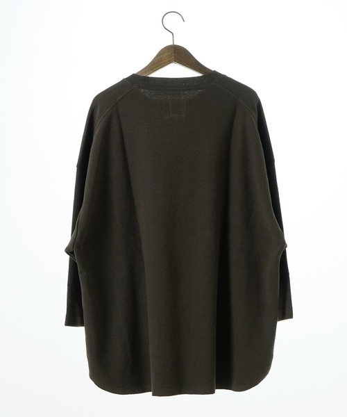 Sanca(サンカ)の「Sanca サンカ C/H SURF KNIT POCKET CREW 3/4(Tシャツ/カットソー・メンズ・オリーブ/オフホワイト・2)」の3枚目の写真