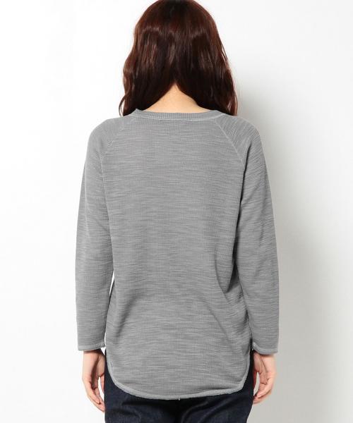 Another Edition（アナザーエディション）の「ワッフルラグランTシャツ/AEBC ﾜｯﾌﾙRGLN Tee◆（Tシャツ/カットソー・レディース・オフホワイト/グレー・フリー）」の7枚目の写真