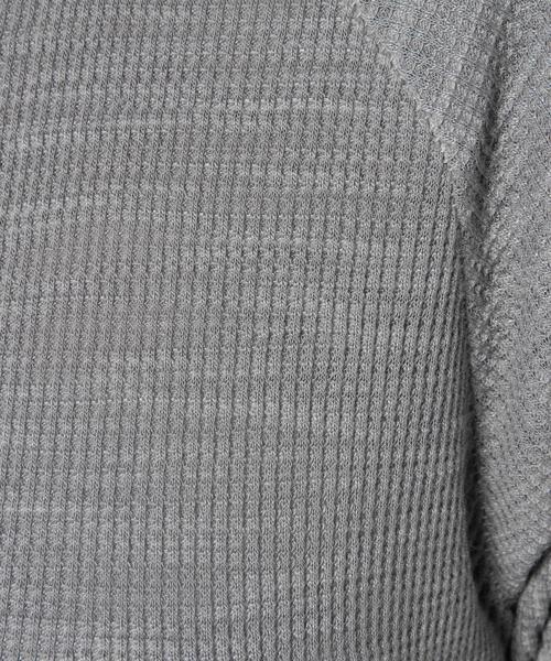 Another Edition（アナザーエディション）の「ワッフルラグランTシャツ/AEBC ﾜｯﾌﾙRGLN Tee◆（Tシャツ/カットソー・レディース・オフホワイト/グレー・フリー）」の4枚目の写真