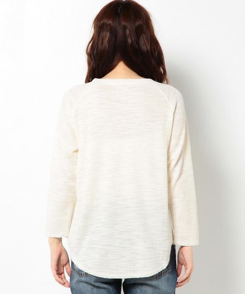 Another Edition（アナザーエディション）の「ワッフルラグランTシャツ/AEBC ﾜｯﾌﾙRGLN Tee◆（Tシャツ/カットソー・レディース・オフホワイト/グレー・フリー）」の11枚目の写真