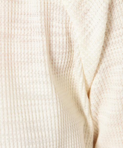 Another Edition（アナザーエディション）の「ワッフルラグランTシャツ/AEBC ﾜｯﾌﾙRGLN Tee◆（Tシャツ/カットソー・レディース・オフホワイト/グレー・フリー）」の6枚目の写真