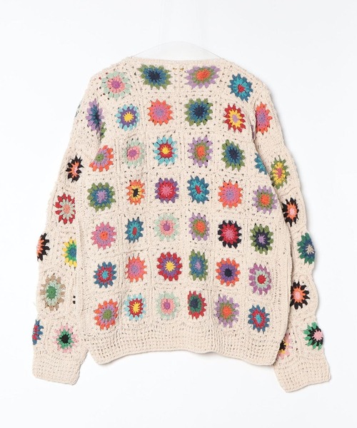 niche.（ニッチ）の「MacMahon Knitting Mills /マクマホンニッティングミルズ  Crochet Zip Cardigan-COLOR（カーディガン/ボレロ・メンズ・ナチュラル・F）」の5枚目の写真