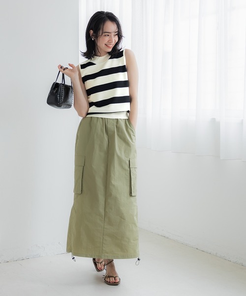coca(coca)(コカ)の「【WEB限定セール】ハイネックノースリニットトップス(Tシャツ/カットソー・レディース・B/ブラック/アイボリー/グレイッシュベージュ/A/ラベンダー・S/M/L)」の19枚目の写真