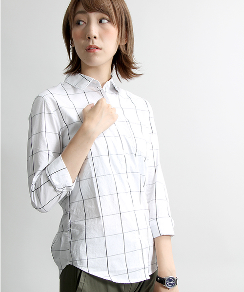 WEGO（ウィゴー）の「WEGO/ベーシックシャツ（シャツ/ブラウス・レディース・ブラック系その他/ブルー系その他/ホワイト系その他/ホワイト・FREE）」の3枚目の写真