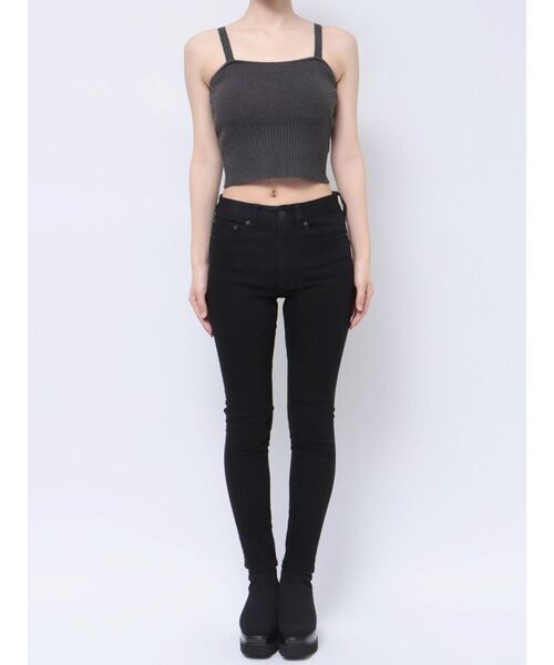 MURUA(ムルーア)の「ループヤーンキャミ(ニット/セーター・レディース・ダークグレー/ホワイト/グリーン・FREE)」の16枚目の写真