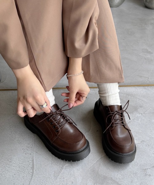 プラダ　ハート　レースアップシューズ　ローファー　厚底　サイズ37 ウィメンズ レースアップ＆ローファー（レザー）｜Prada