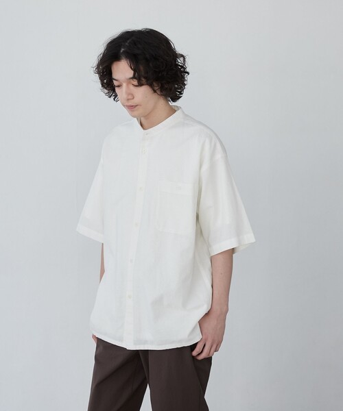 coen（コーエン）の「フレンチリネンコットンバンドカラーシャツ（シャツ/ブラウス・メンズ・オリーブ/ホワイト/ネイビー/ベージュ・XL/L/M/S）」の5枚目の写真