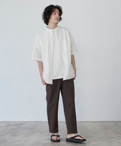 coen（コーエン）の「フレンチリネンコットンバンドカラーシャツ（シャツ/ブラウス・メンズ・オリーブ/ホワイト/ネイビー/ベージュ・XL/L/M/S）」の8枚目の写真