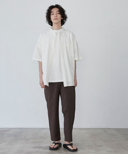 coen（コーエン）の「フレンチリネンコットンバンドカラーシャツ（シャツ/ブラウス・メンズ・オリーブ/ホワイト/ネイビー/ベージュ・XL/L/M/S）」の10枚目の写真