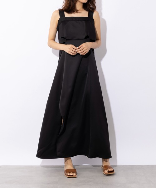 SETUP7(セットアップセブン)の「【SETUP7】asymmetry One-piece アシンメトリーワンピース キャミワンピース ノースリーブワンピース(ワンピース・レディース・アイボリー/ブラック・FREE)」の5枚目の写真