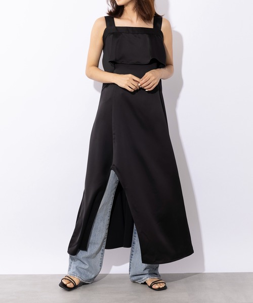 SETUP7(セットアップセブン)の「【SETUP7】asymmetry One-piece アシンメトリーワンピース キャミワンピース ノースリーブワンピース(ワンピース・レディース・アイボリー/ブラック・FREE)」の16枚目の写真