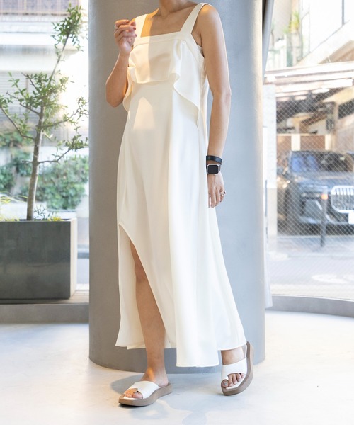 セール】【SETUP7】asymmetry One-piece アシンメトリーワンピース